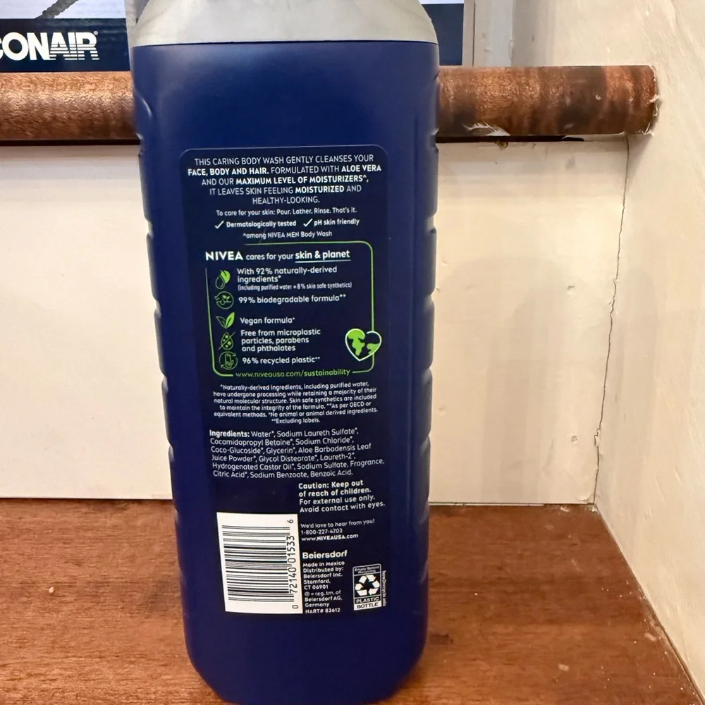 NWT Nivea Men Maximum Hydration 3-in-1 Body Wash